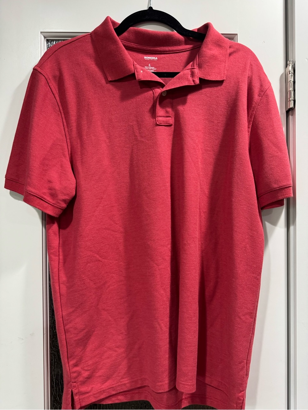 Sonoma Men's Coral-Red Polo Shirt